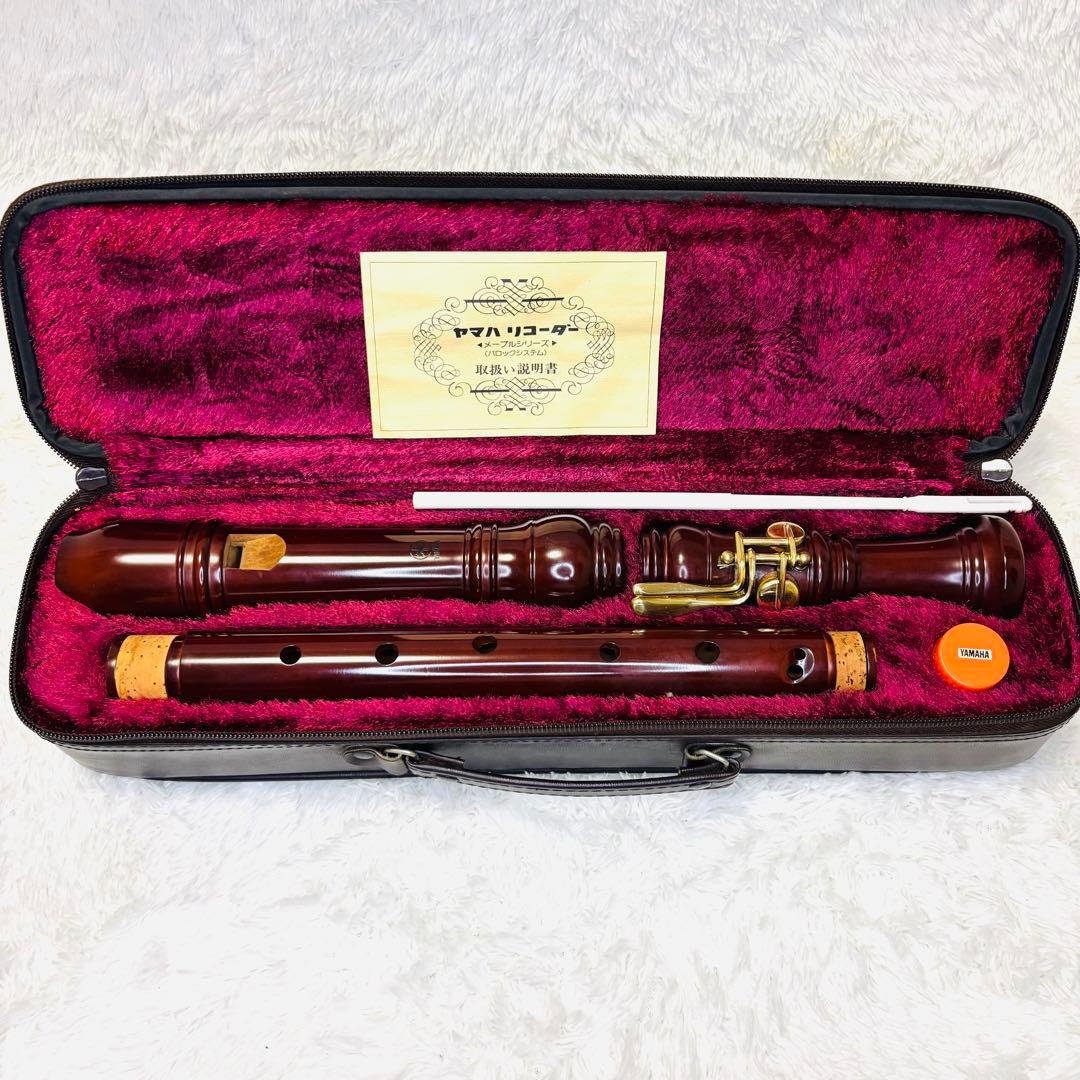 美品 ヤマハ 木製テナーリコーダー バロック式 ケース付