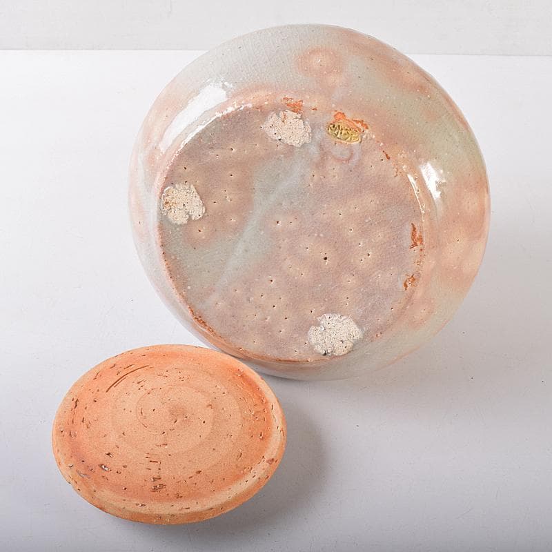 茶道具　萩焼　十代　三輪休雪作　水指　共布共箱　M　R7990B