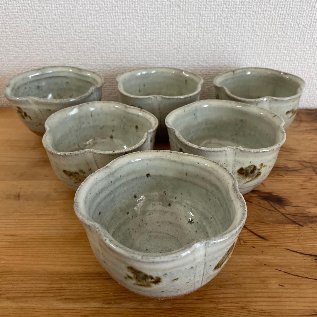 西岡良弘　絵班唐津　向附　６客　 茶道具　父 西岡小十　共箱　栞あり