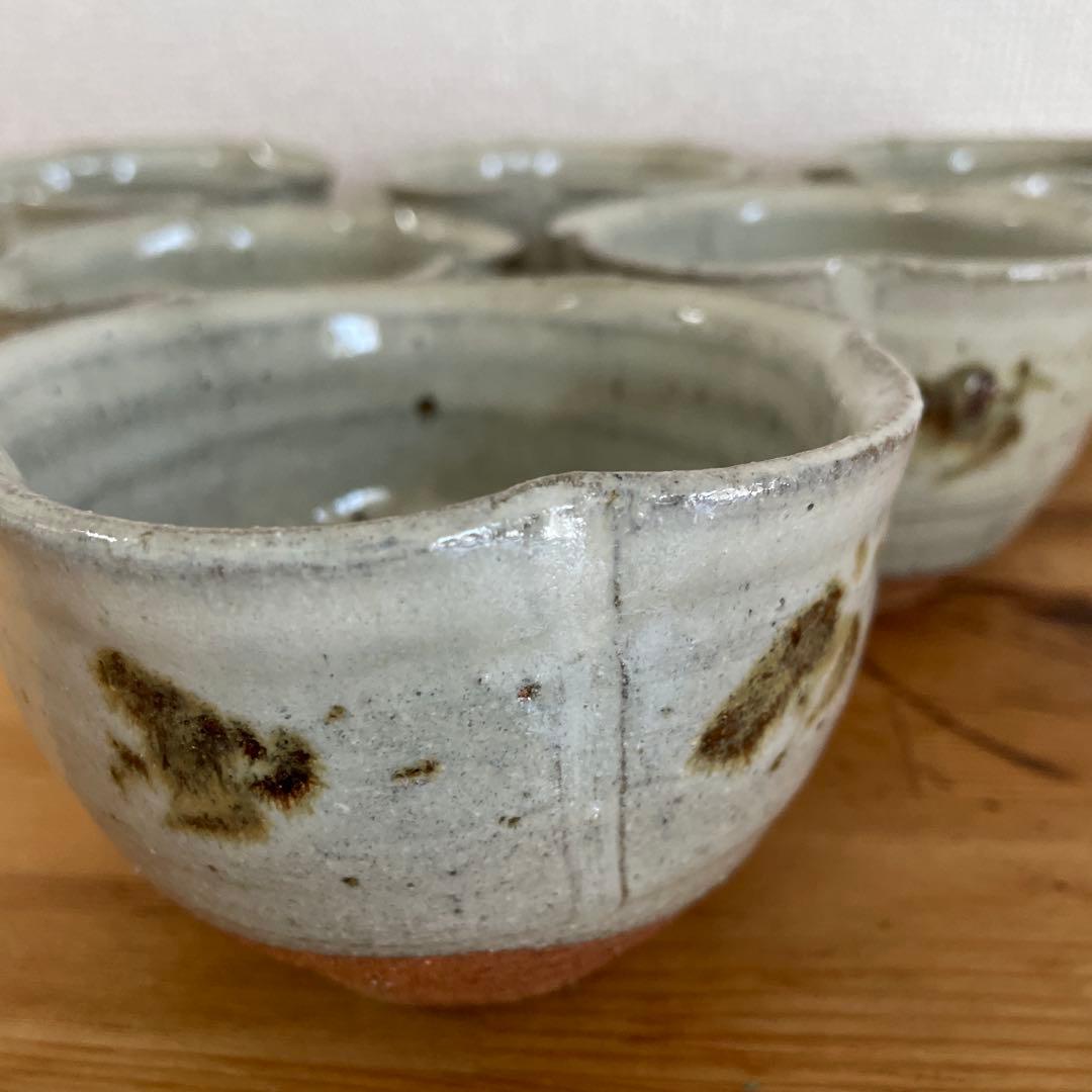 西岡良弘　絵班唐津　向附　６客　 茶道具　父 西岡小十　共箱　栞あり