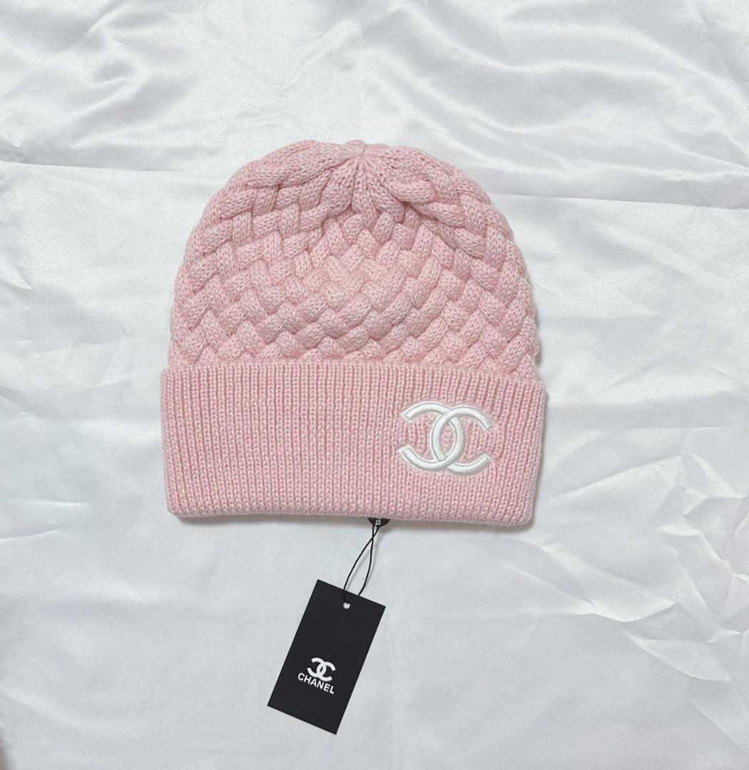 CHANEL ピンク 編み込みビーニー新品タグ付