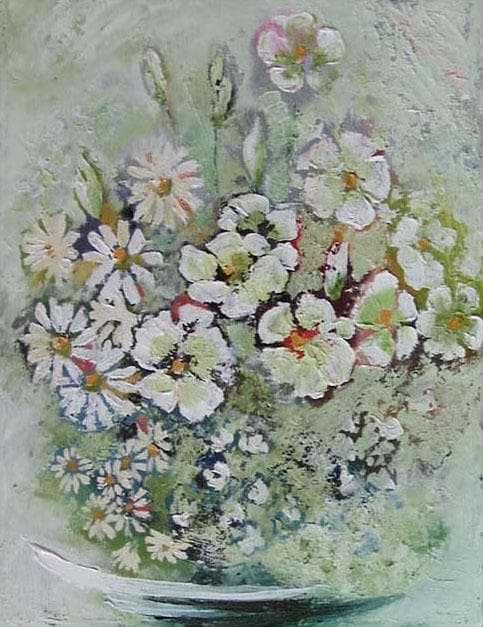 油絵 菅家令子 絵 絵画 インテリア uF6-112802 花