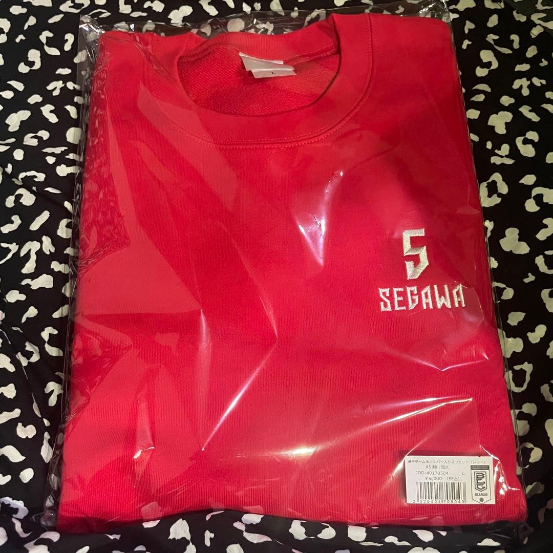 千葉ジェッツ選手ネーム&ナンバー入りスウェット #5 瀬川琉久 レッド