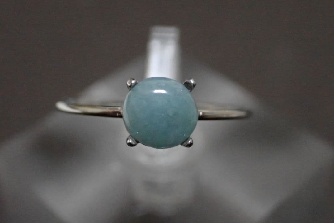 糸魚川翡翠　入コン沢　青　6ミリ　リング　指輪　送料無料