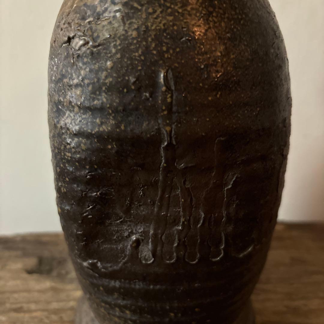 古備前花入　江戸〜明治　古丹波　花器　茶道具　アンティーク　骨董検:秦秀雄　李朝