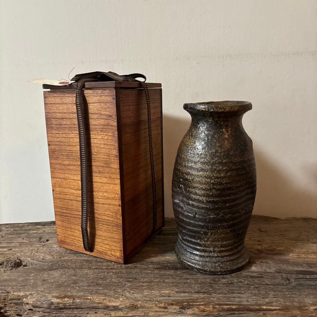 古備前花入　江戸〜明治　古丹波　花器　茶道具　アンティーク　骨董検:秦秀雄　李朝