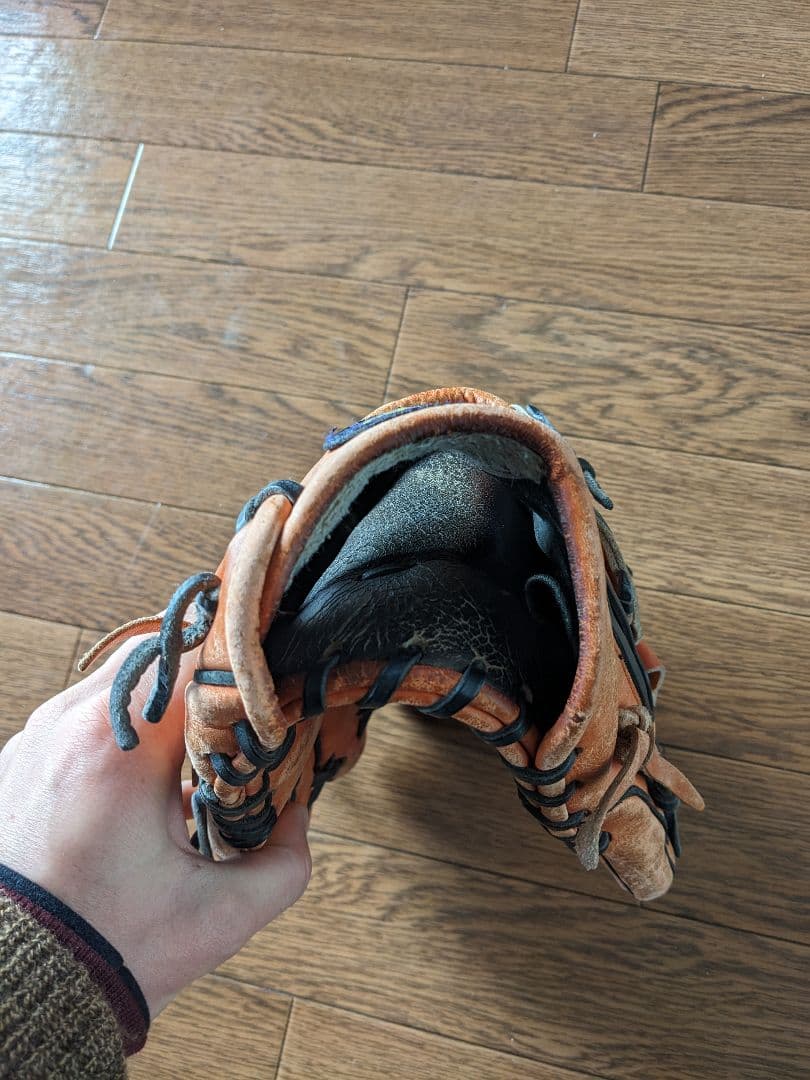 ミズノ オレンジ レザー グローブ