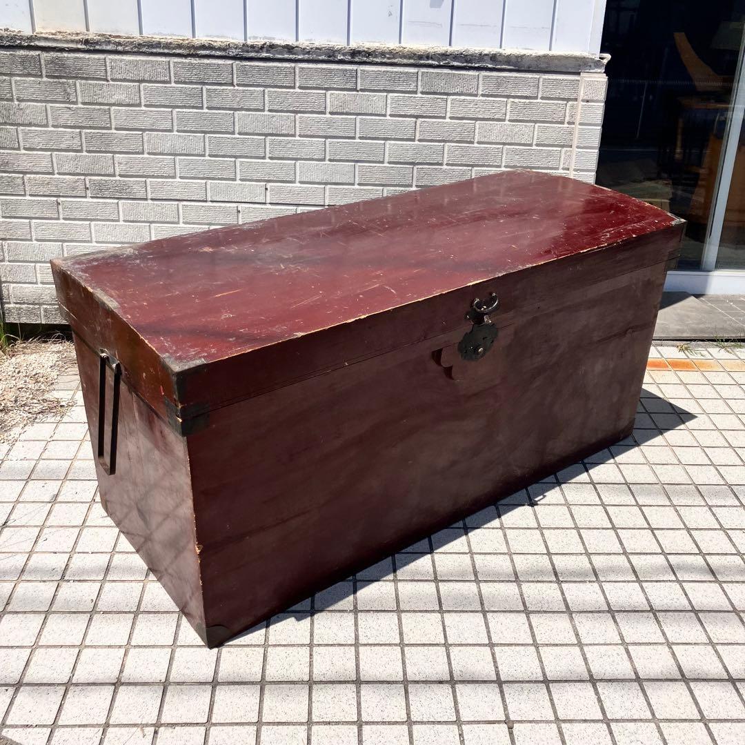 時代家具 大型 挟み箱 鋏箱 レトロ 古道具 木製 骨董品 参勤交代 大名行列