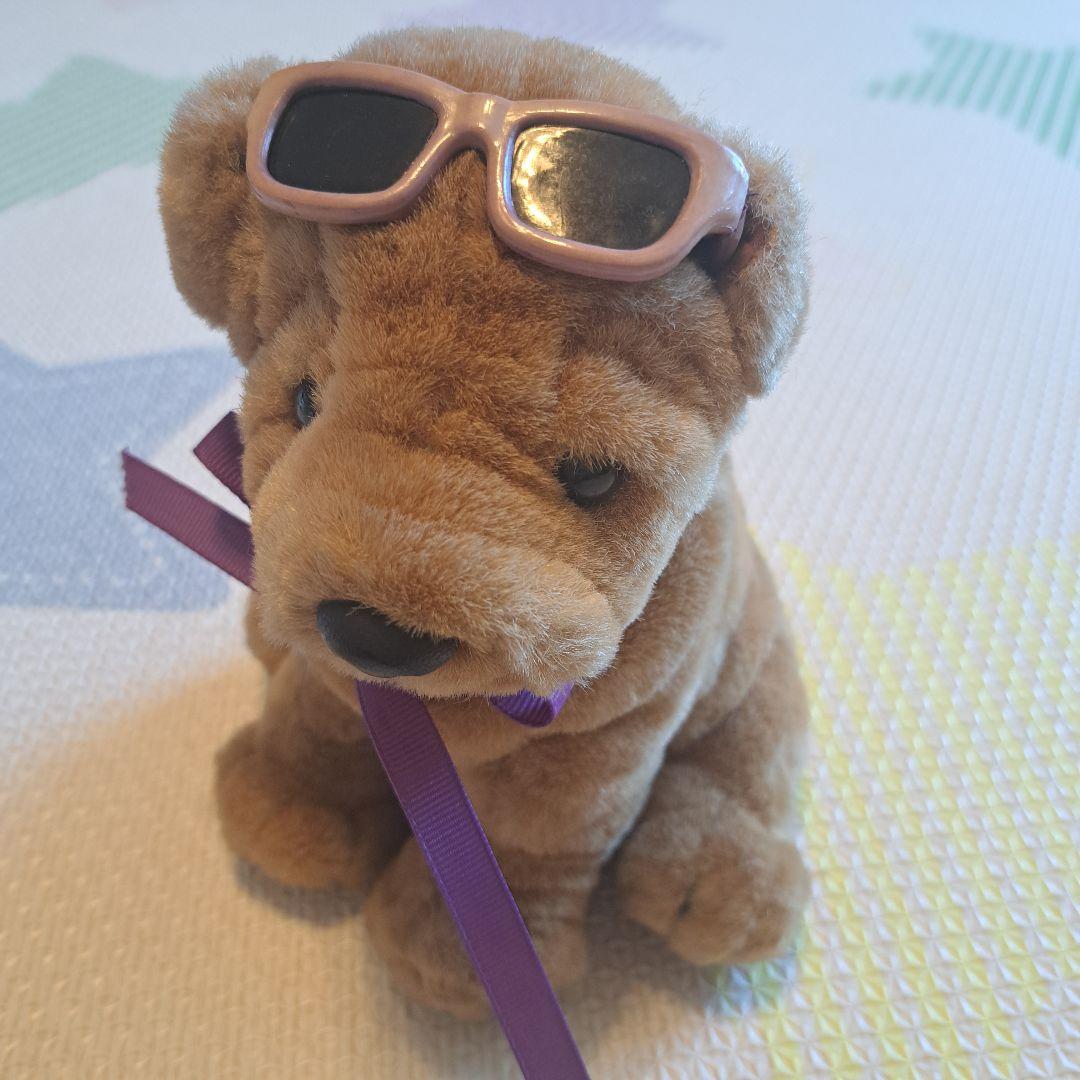 AVANTI サングラス付きブルドッグ　ぬいぐるみ　犬　ブルドッグ　昭和レトロ