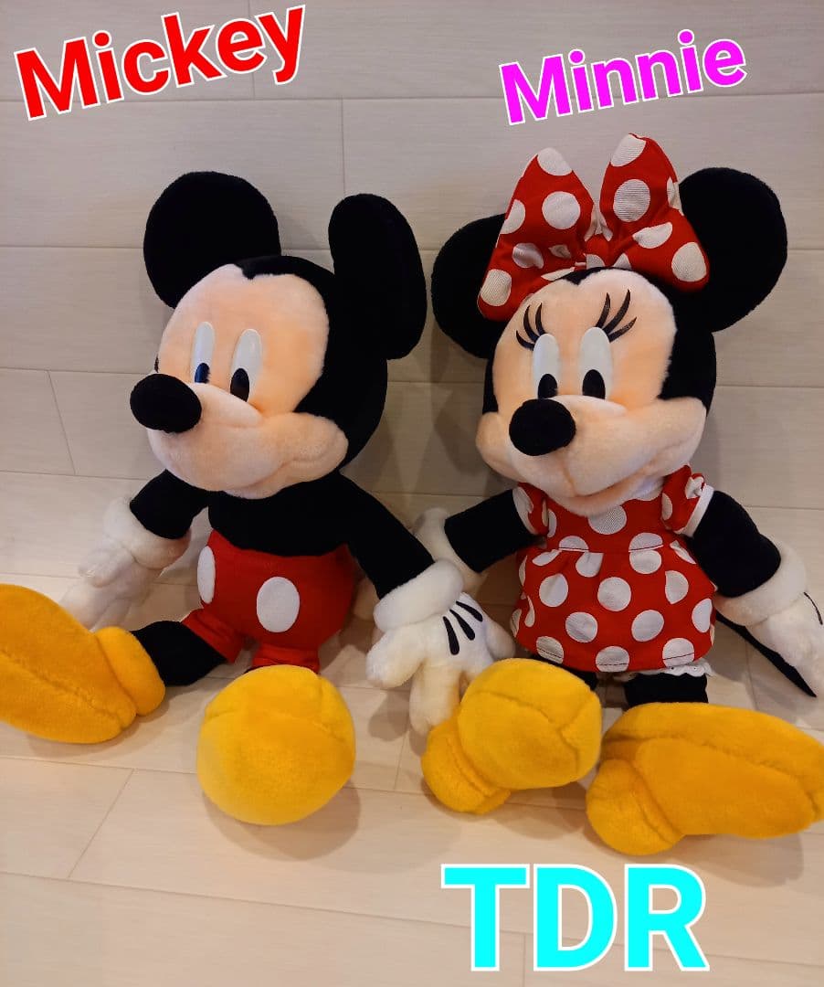 ディズニー　ミッキー　ミニー　ぬいぐるみ　２点セット　レトロ　TDR　公式