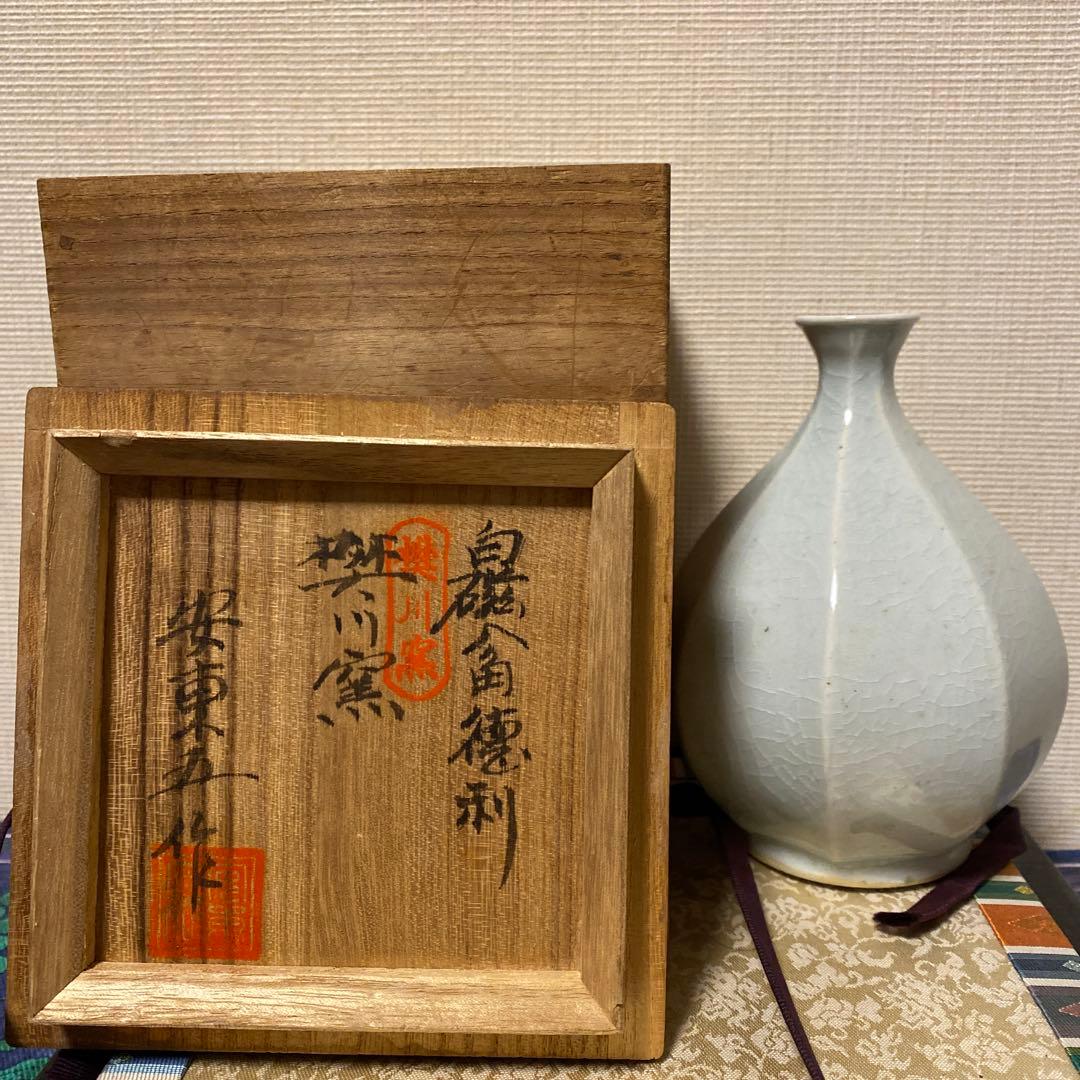 白磁八角徳利、面取、安東五作