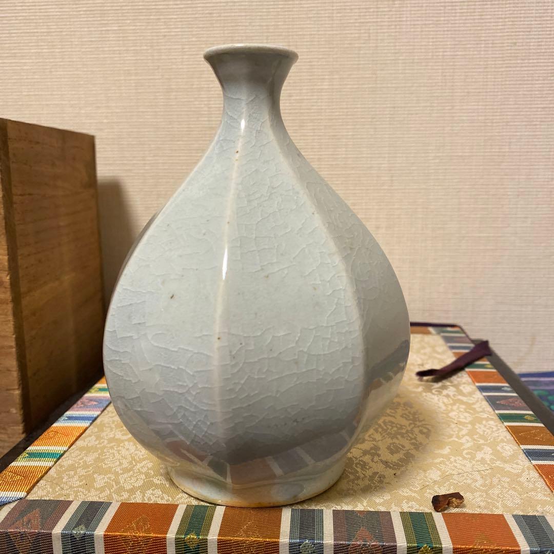 白磁八角徳利、面取、安東五作