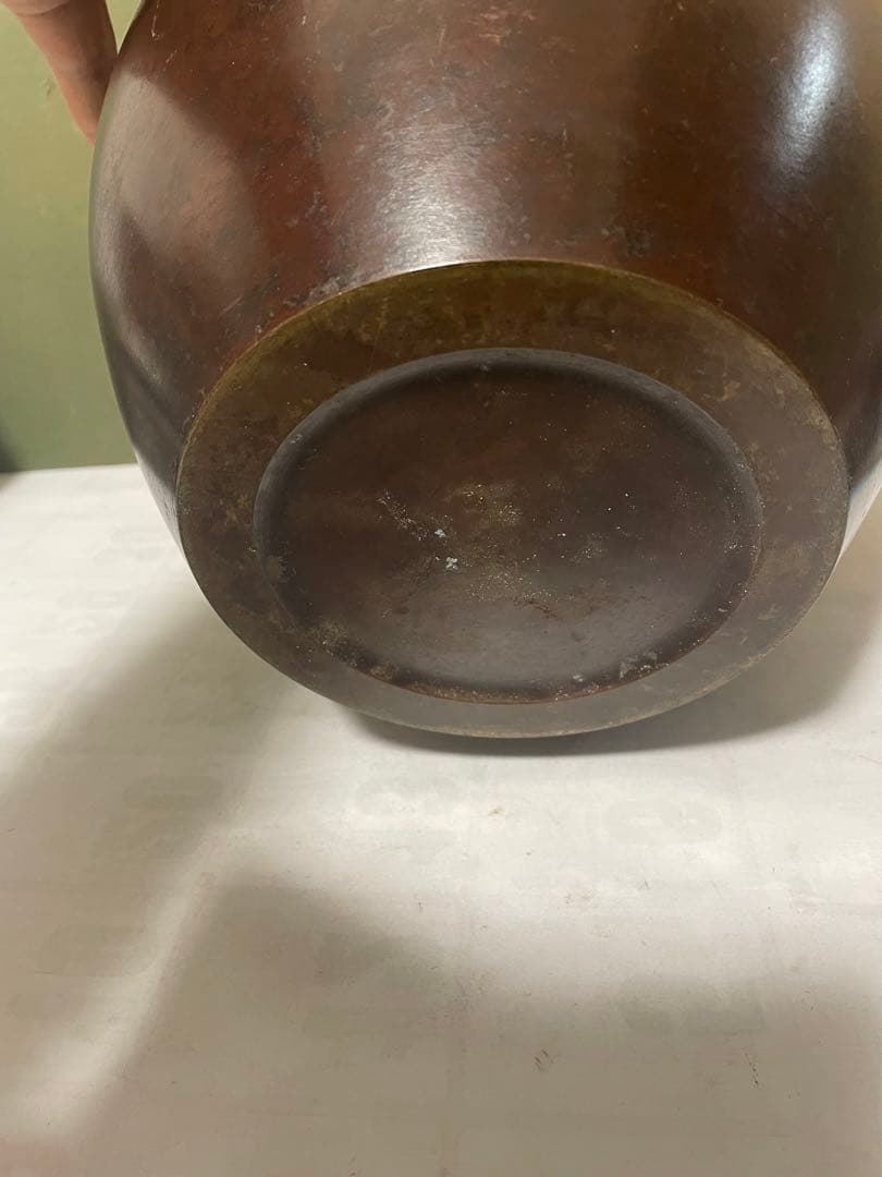 銅製 ブロンズ 花瓶 古銅壺 茶道具 骨董 アンティーク 古美術 刻印あり