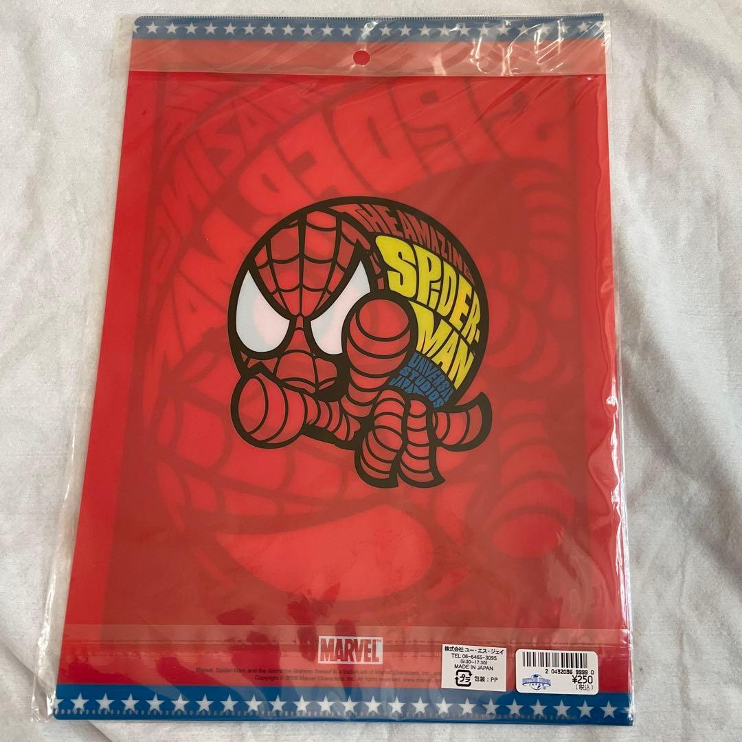 新品　セット　スパイダーマン キーホルダー ファイル　シール　USJ 平成レトロ