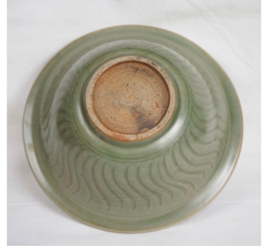 送料無料　明時代　龍泉窯青磁碗　中国古玩