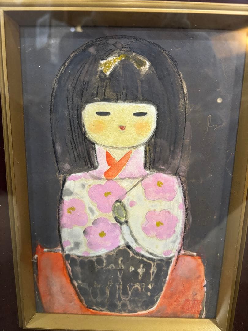 田宮栄子 アクリル・ガッシュ 日本の女性像 絵画