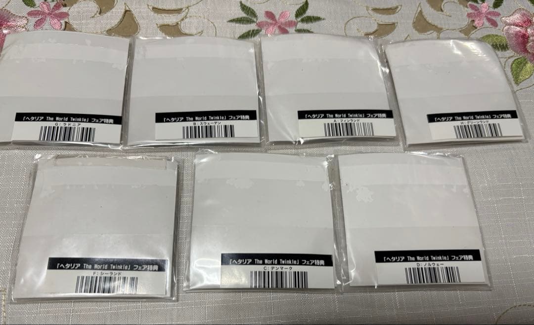 ヘタリア　フェア特典　缶バッジ　7個　北欧　アニメイト