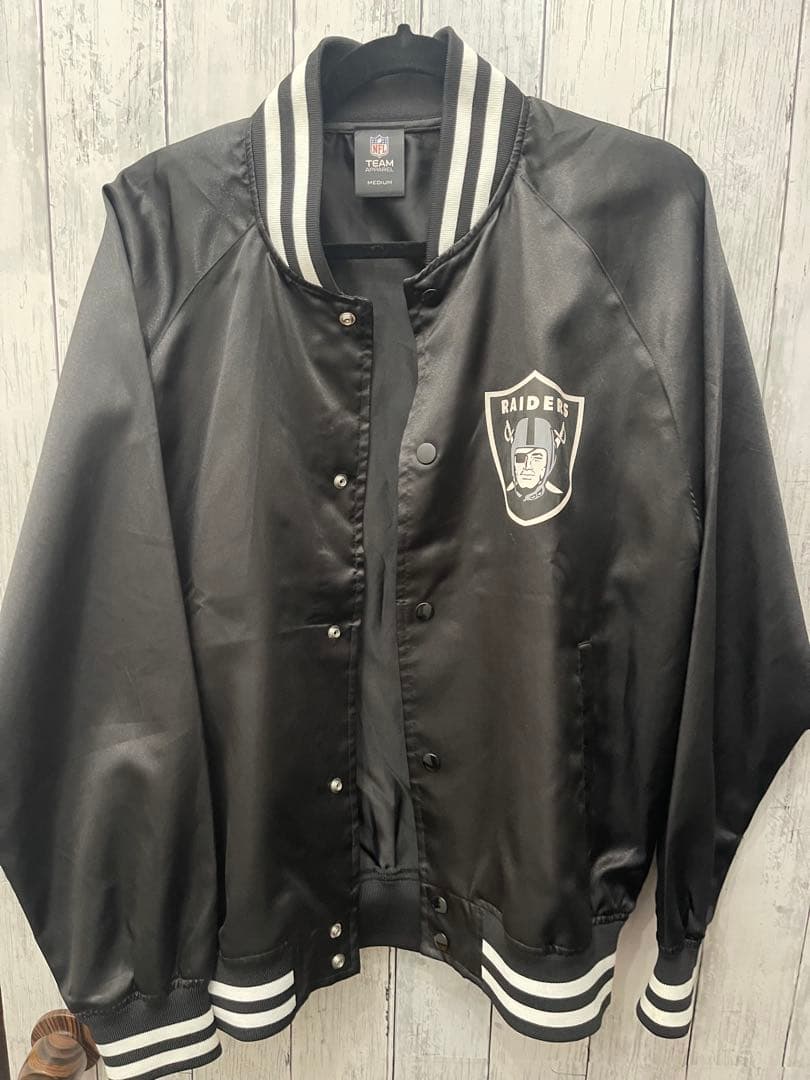 RAIDERS サテンジャケット ブラック