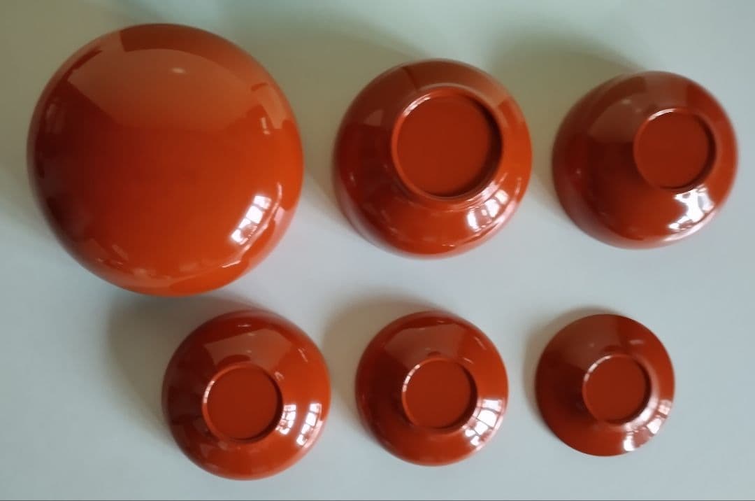 たに屋　応量器　真塗黒と洗朱　2客セット