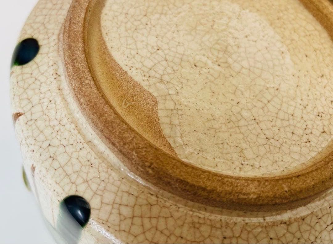 加藤六兵衛作★皆具　織部　水指　蓋置　建水　柄杓立　長谷元窯