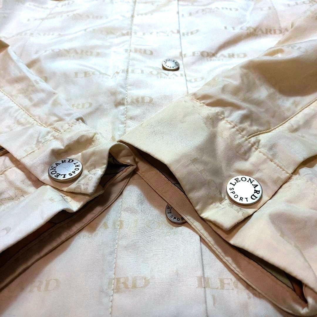 レオナール　スポーツ　大きいサイズ　総ロゴ　ナイロン　ジャケット　金ボタン