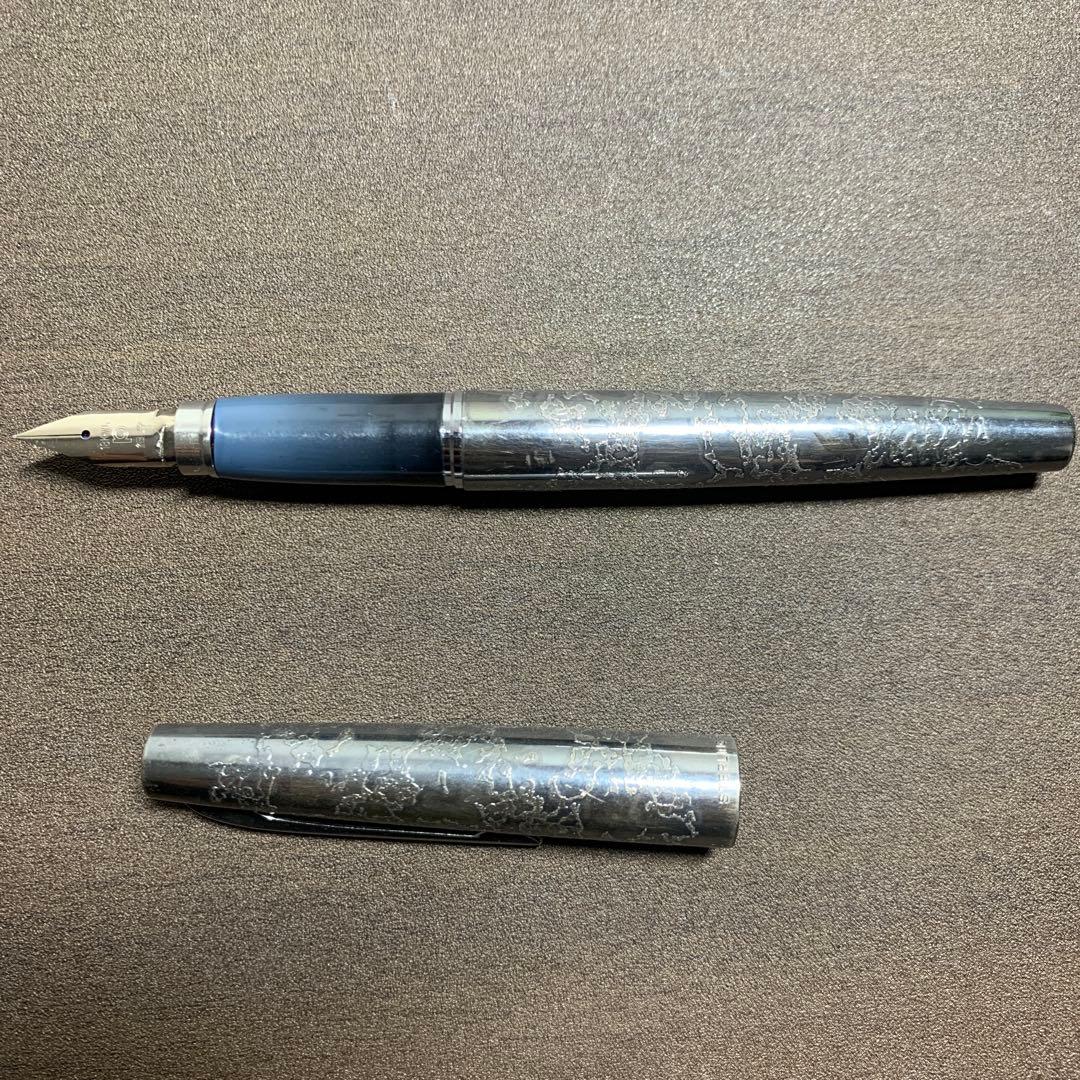 Platinum プラチナ 万年筆18KWG SV925 細字リビエール 銀河