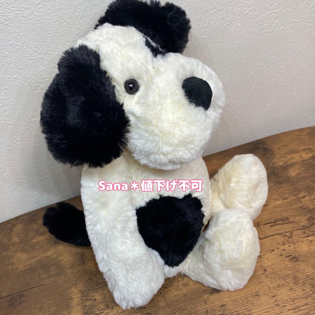 新品タグ付き　ジェリーキャット　パピー　犬　dog ぬいぐるみ　白 黒　ぶち　M