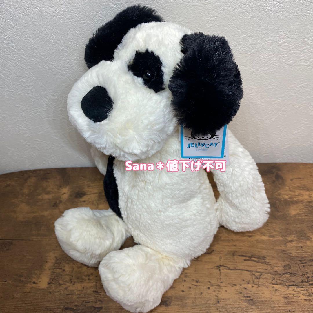 新品タグ付き　ジェリーキャット　パピー　犬　dog ぬいぐるみ　白 黒　ぶち　M