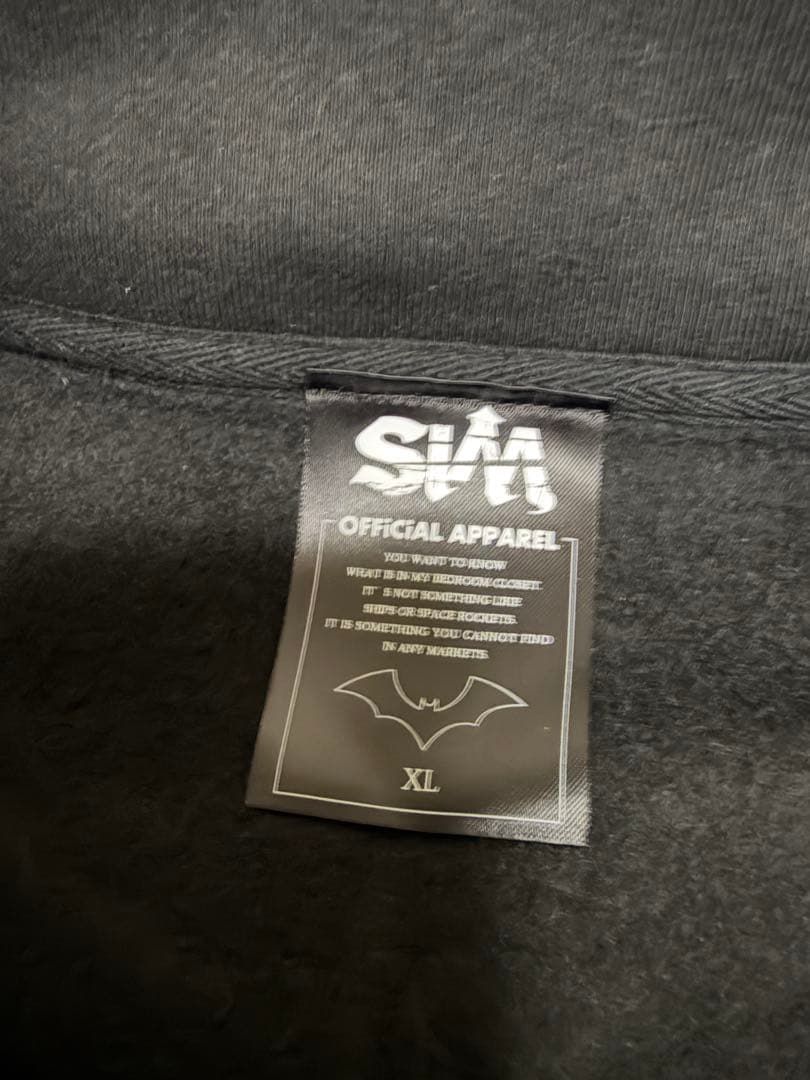 SiM ハーフジップスエットプルオーバー　ブラック　バンTシャツタオルラババン