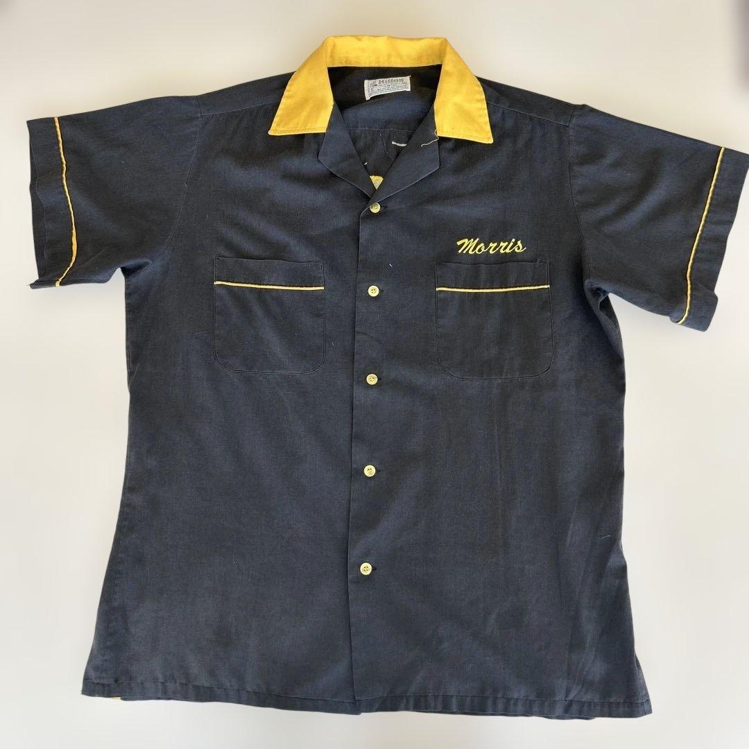 【期間限定】60's Hilton ボウリングシャツ M 黒/黄色