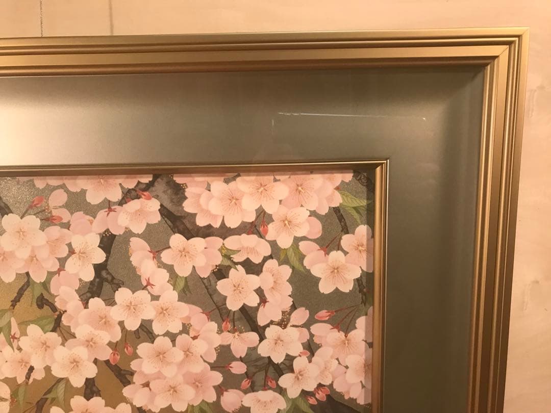 森田りえ子　「枝垂れ桜」　リトグラフ　直筆サイン・落款・作品証明シール有り