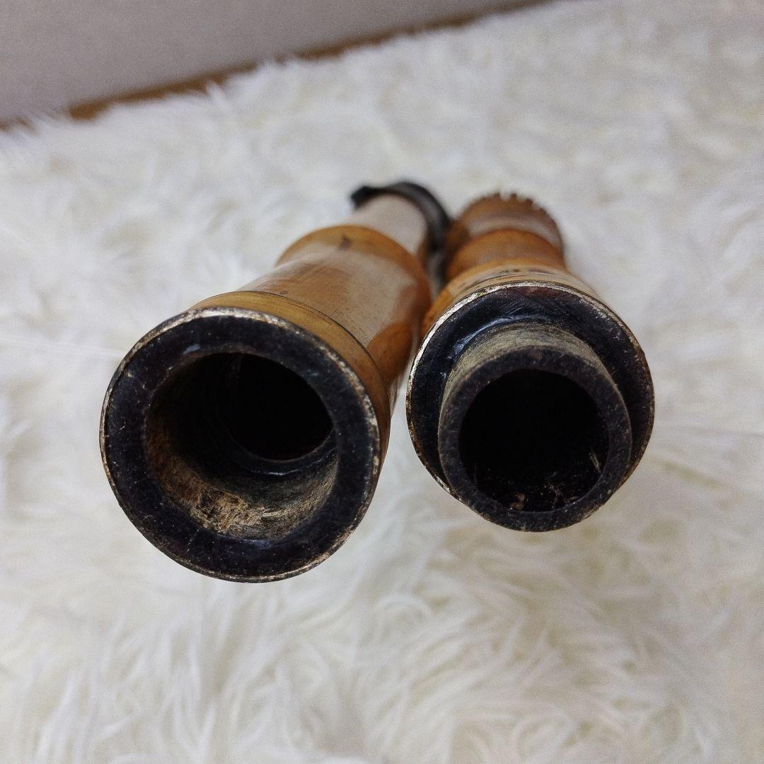 尺八　バチ型　銘あり　鳳晴　1印　1尺7寸　5孔　銀三線