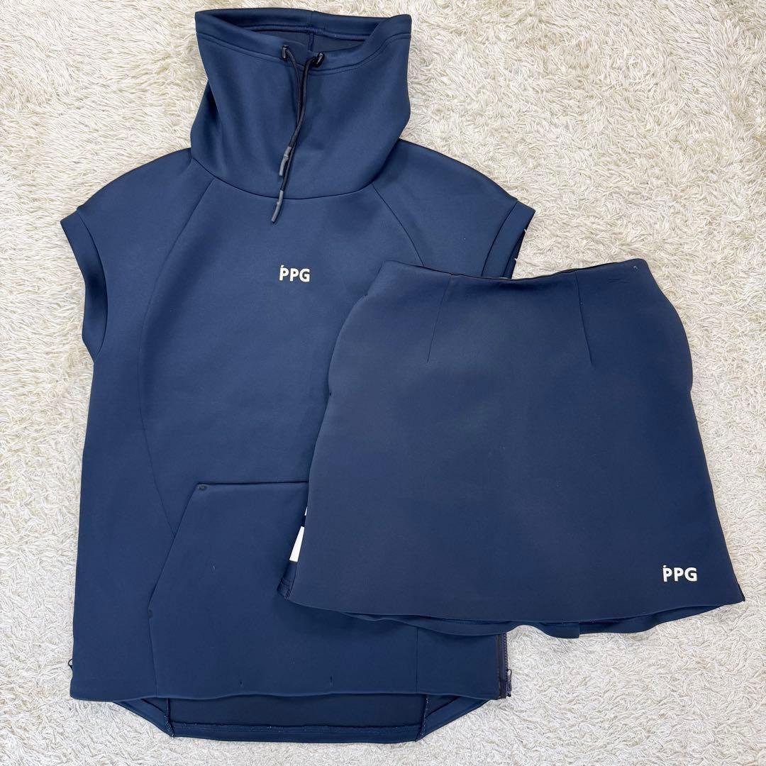 パーリーゲイツ　レディース　セットアップ　パーカー　ノースリーブ　スカート　S