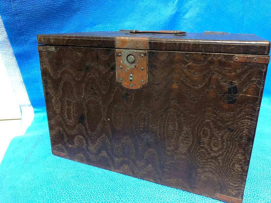 掛け硯箱　古道具　骨董　アンティーク　江戸明治大正時代　硯そろばんなど小物付