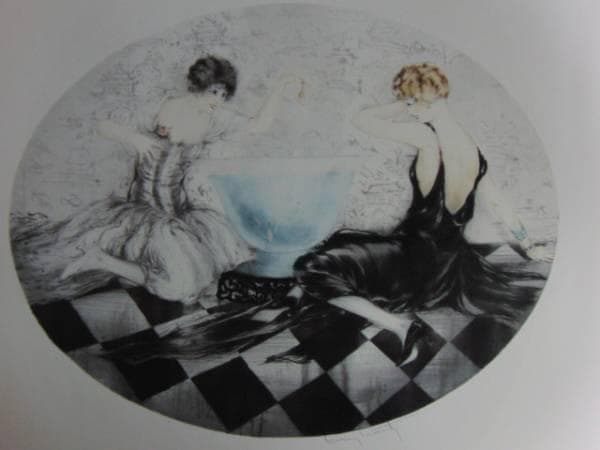 ルイ・イカール、からかい、希少限定画集画、新品額装付、状態良好