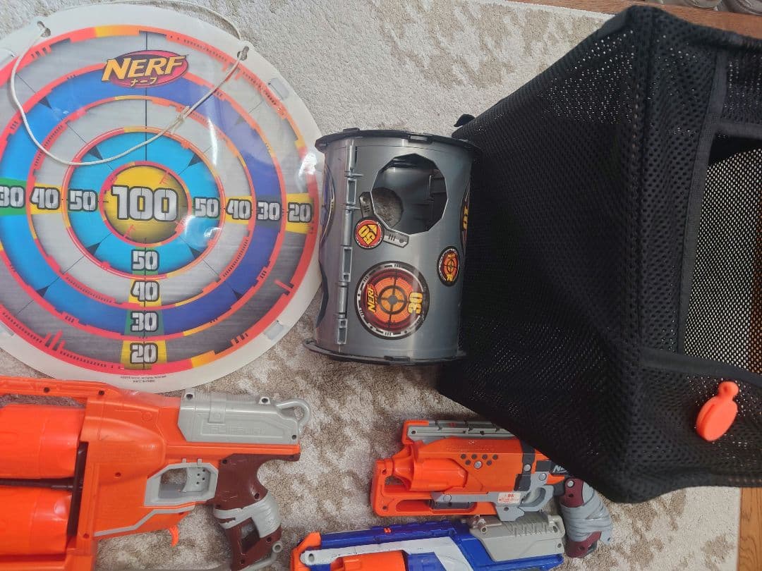 ナーフ銃7丁 （おまけ2丁合計で９丁）標的3種 弾新品340発 NERF