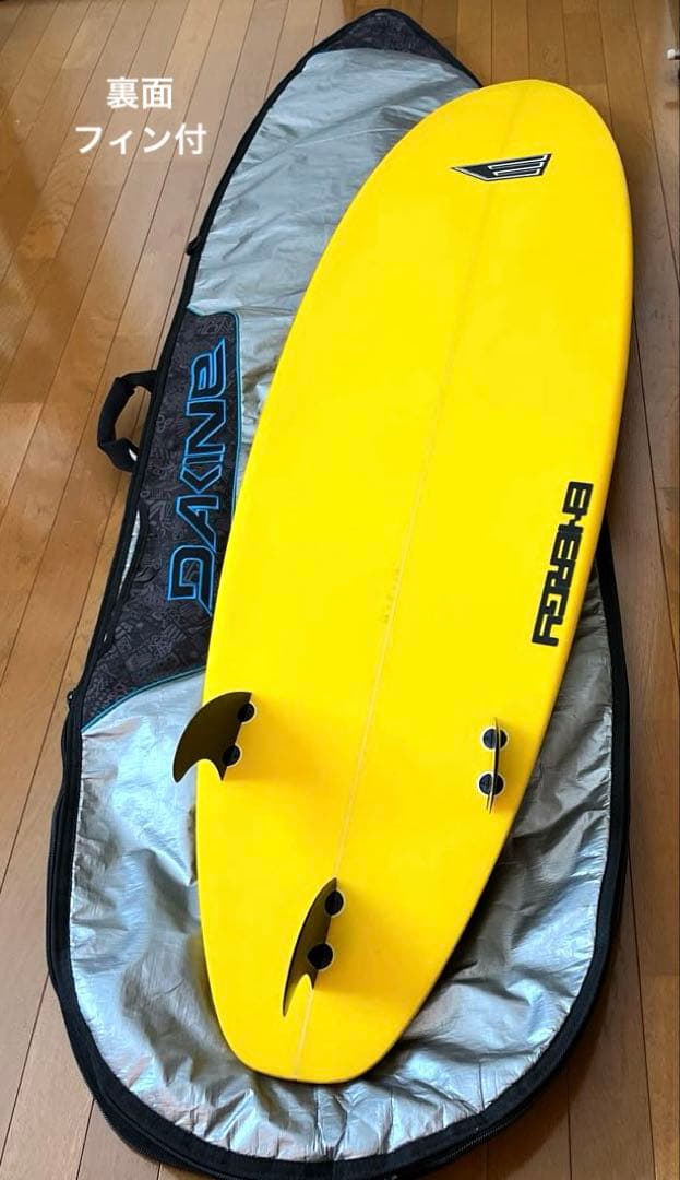 BYERLY DX サーフボード 6'0\" イエロー。フィン、カバー、リーシュ付