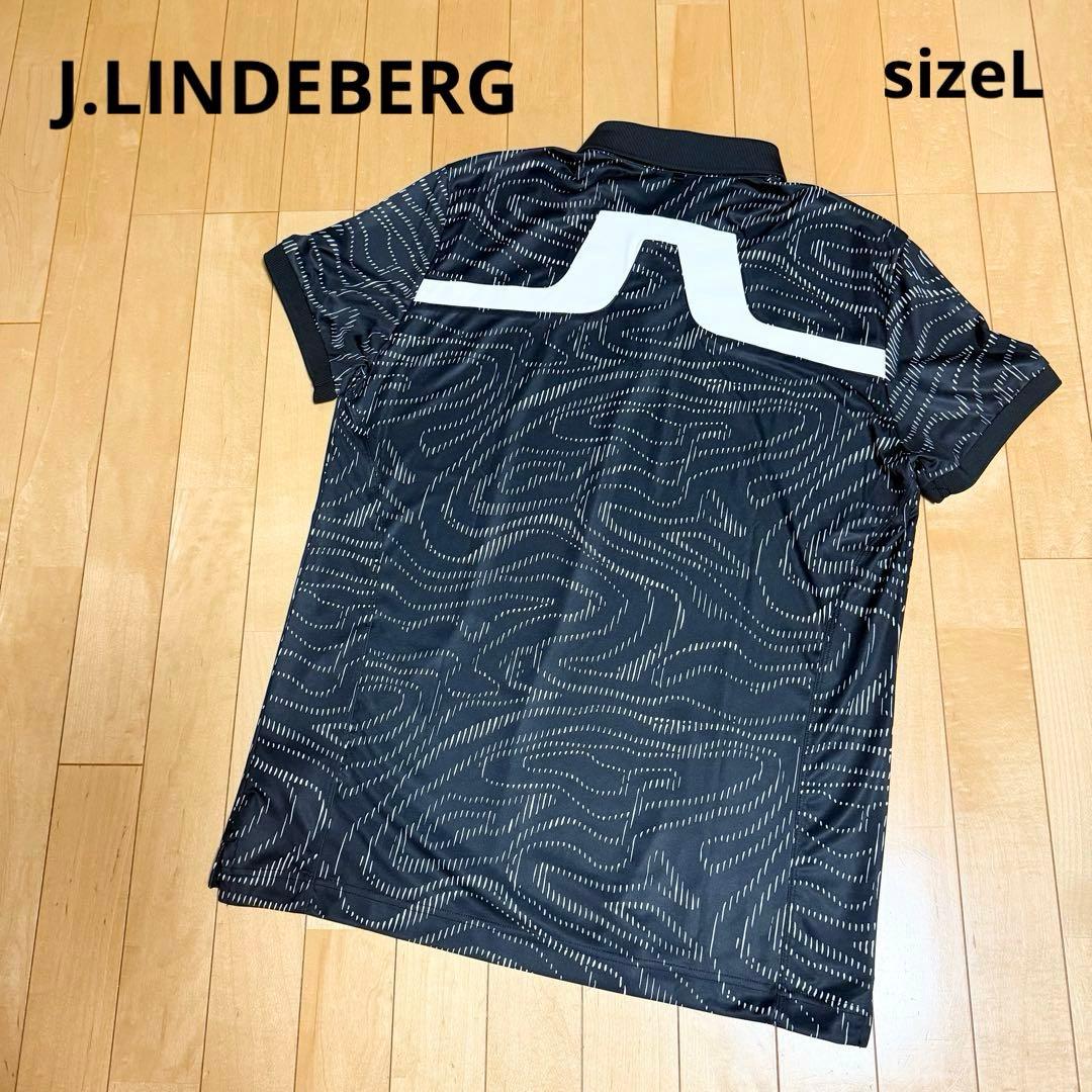 【極美品】ジェイリンドバーグ ブラック 黒 ポロ シャツ ゴルフ ウェア L