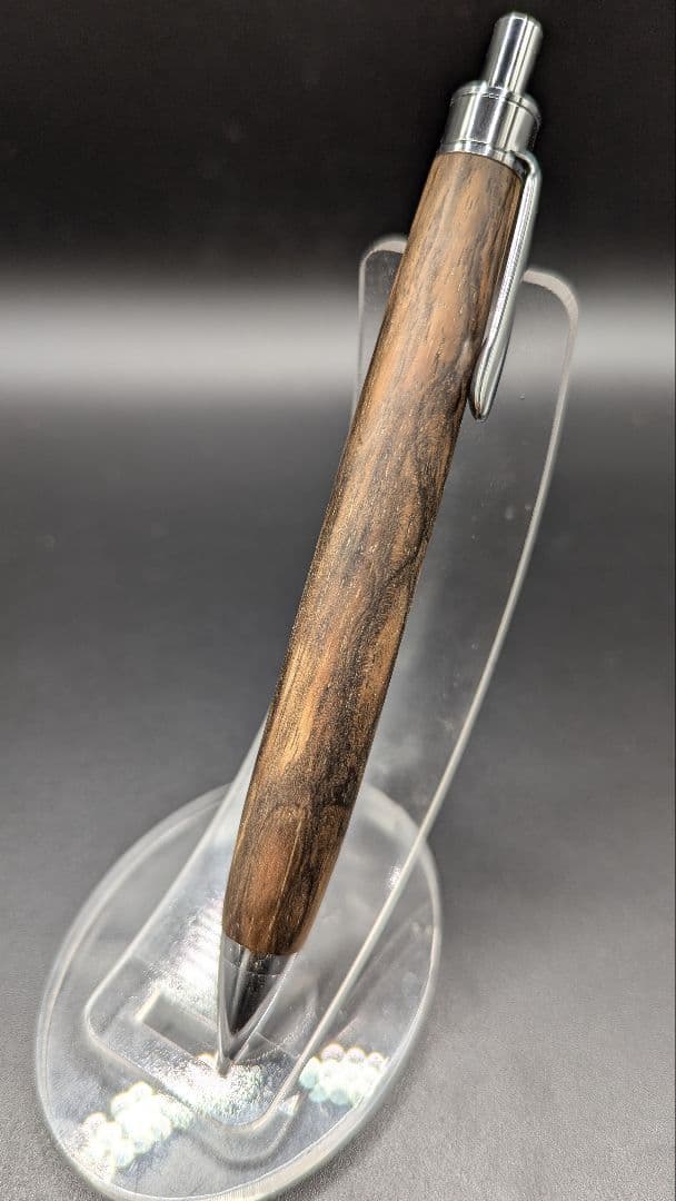 127 ペン工房翌檜　黒柿　孔雀杢　木軸シャーペン　木軸ボールペン