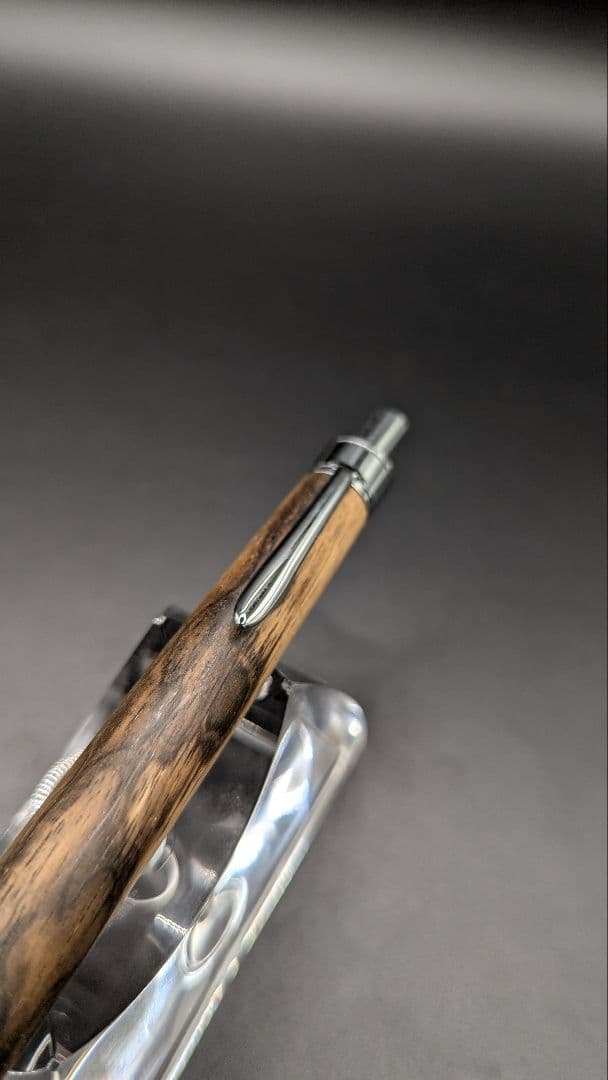 127 ペン工房翌檜　黒柿　孔雀杢　木軸シャーペン　木軸ボールペン