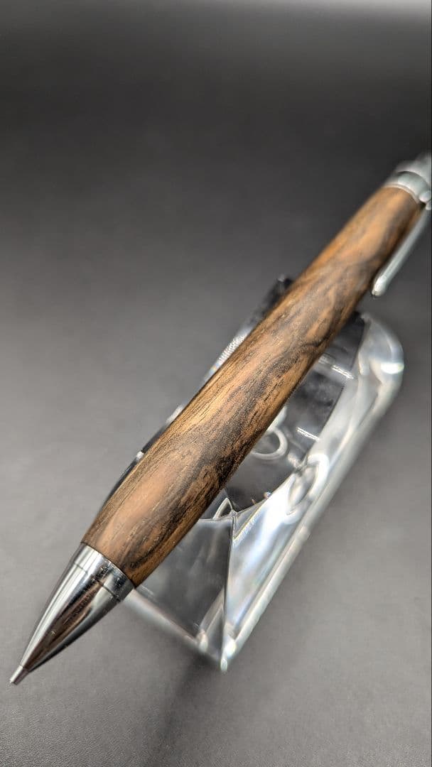 127 ペン工房翌檜　黒柿　孔雀杢　木軸シャーペン　木軸ボールペン