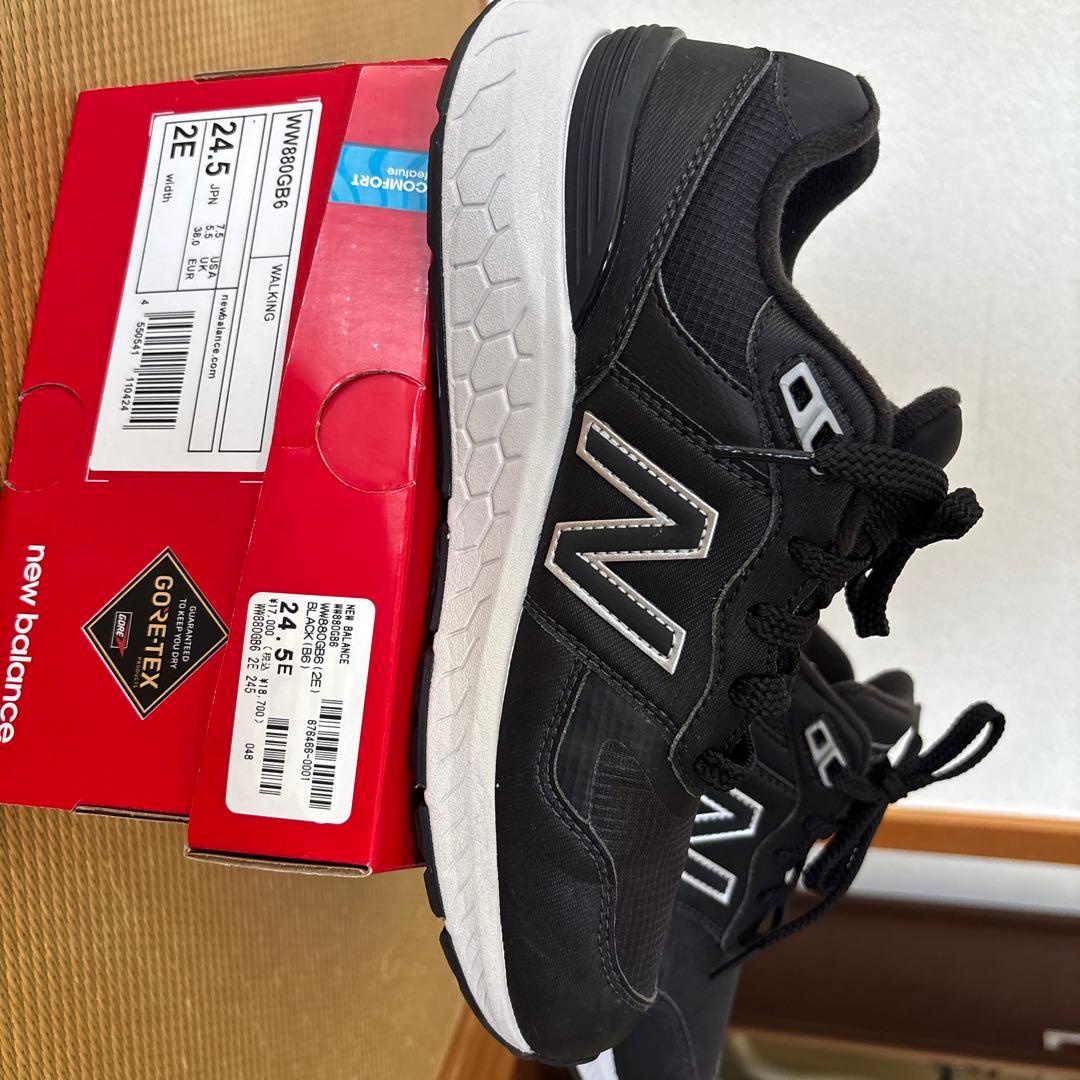 new balance walking シューズblack 24.5cm