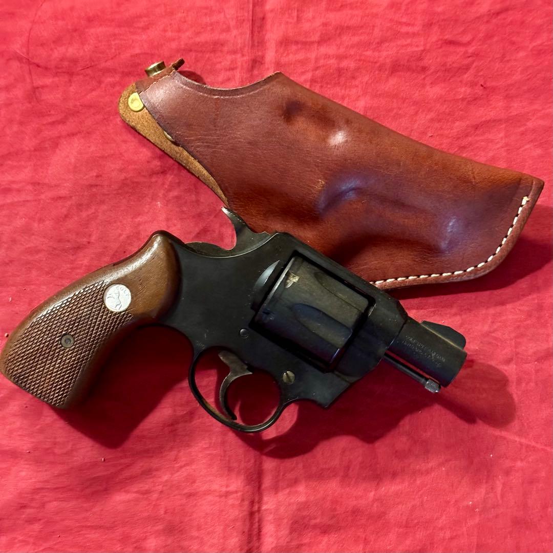 整備済 革製 スナブノーズ リボルバー用 ヒップ ホルスター 右利き用