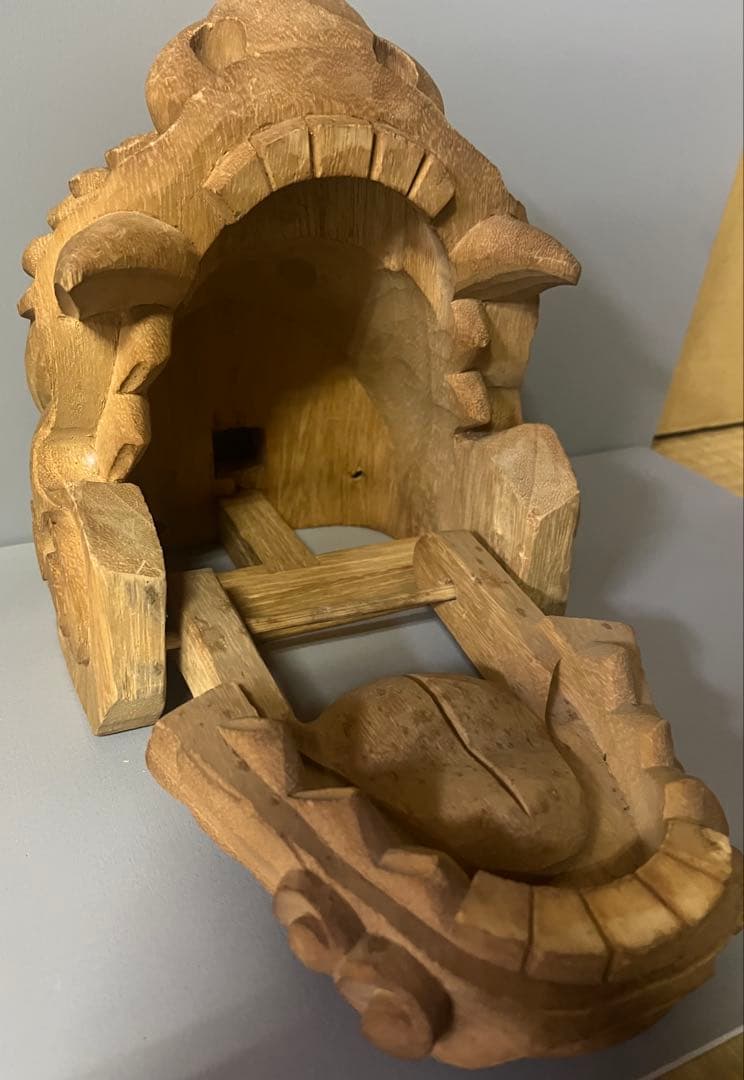 木製 獅子頭　高級手彫り　彫刻　26