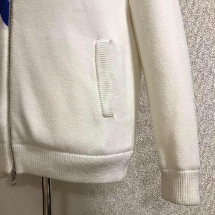 ジャックバニー ダブルジップ ニット ジャケット 裏地付 ホワイト サイズ4