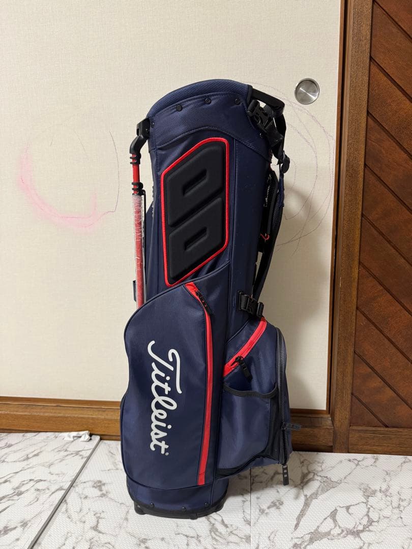 タイトリスト　キャディバッグ　保管のみ　ネイビー　レッド