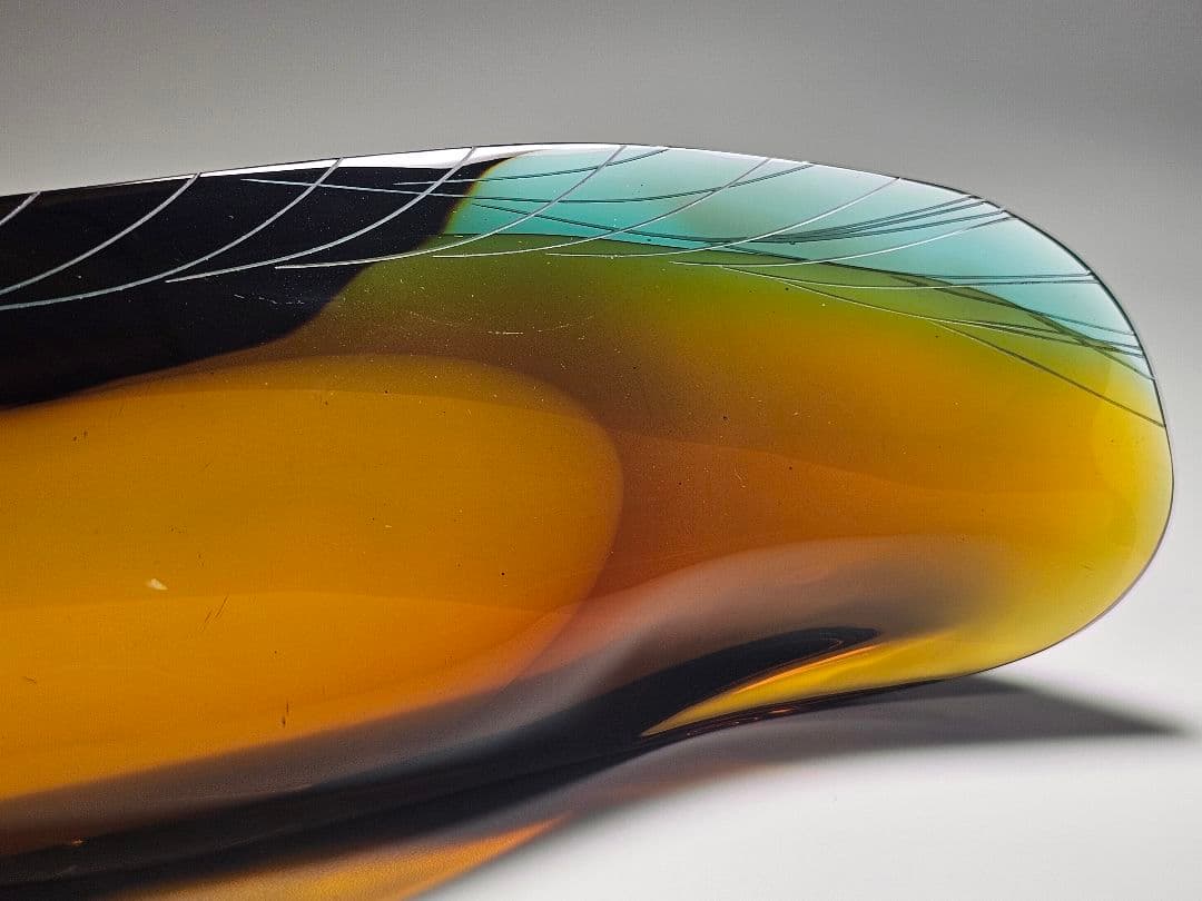 チェコスロバキア EXBOR 魚 インテリア★置物 ガラス製 全長33cm