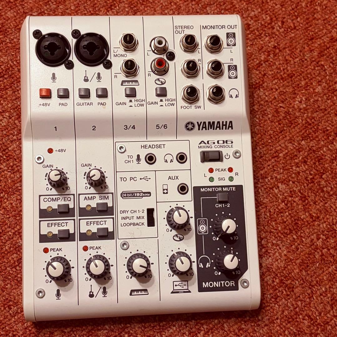YAMAHA AG06 ミキシングコンソール 配信機材 インターフェース ヤマハ