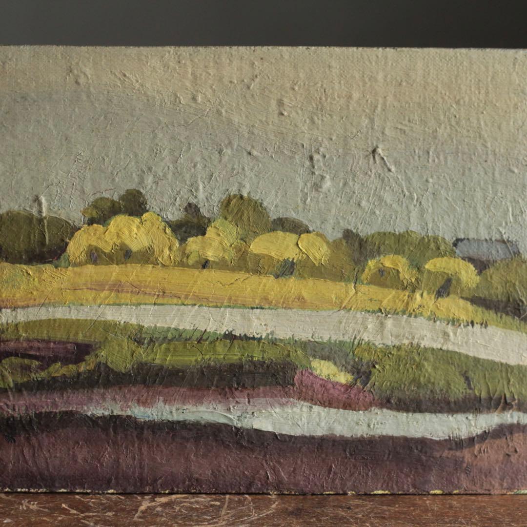 戦前？ 古い 板絵 油彩 油絵 古道具 アンティーク