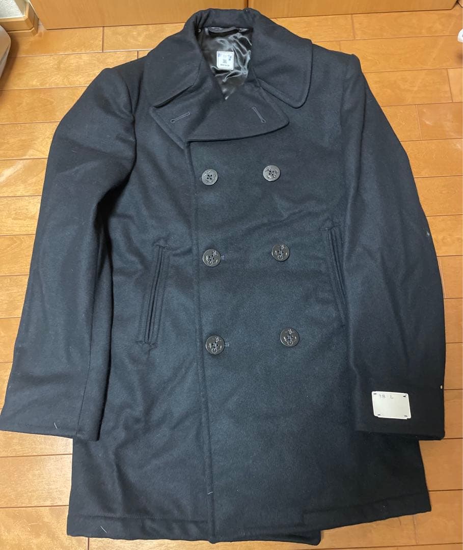 アメリカ海軍　US NAVY Pコート38L ブラック　ミリタリーコート米軍
